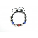 Red, White and Blue Shamballa Bracelet